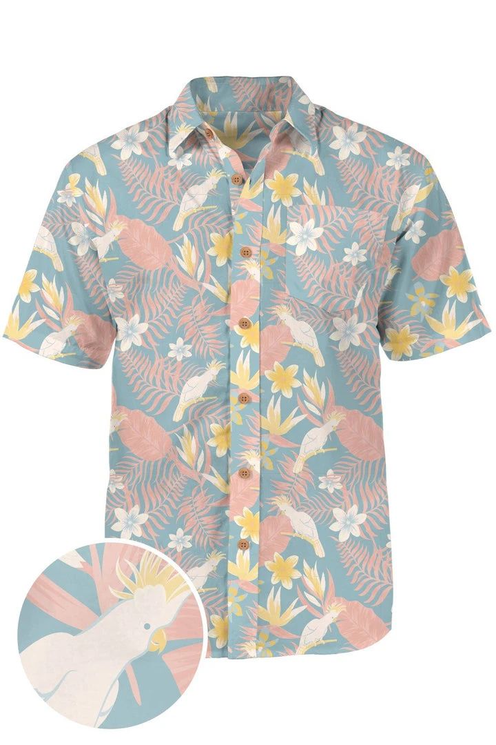 Tipsy Elves Men's Talk Birdie To Me Hawaiian Shirt 3 Tipsy Elves Men's Talk Birdie To Me Hawaiian Shirt