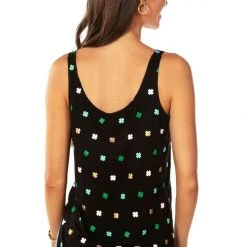 Tipsy Elves Women's All Over Clover Tank Top