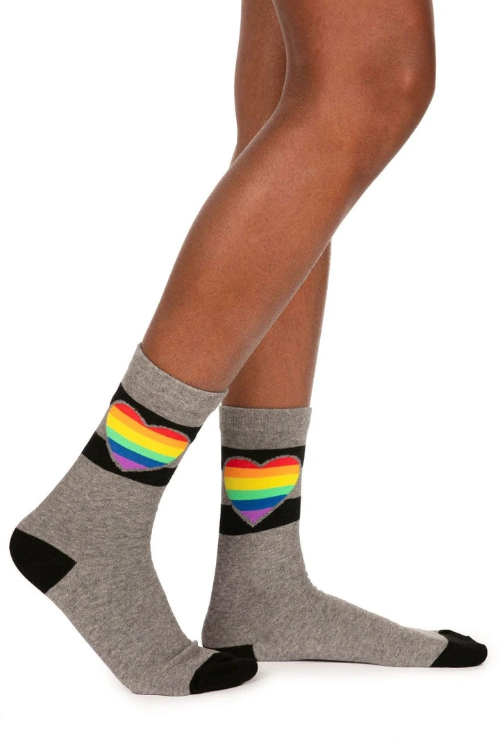 Tipsy Elves Rainbow Heart Socks - Women's Cut 5 Tipsy Elves Rainbow Heart Socks - Women's Cut