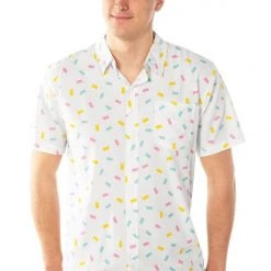 Tipsy Elves Men’s Pastel Bunnies Button Down Shirt