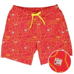 Tipsy Elves Slim Jim Red Swim Trunks Men