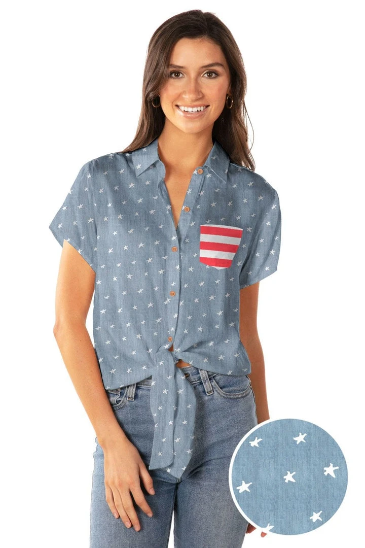 Tipsy Elves Women's American Pride Tie-Front Shirt 5 Tipsy Elves Women's American Pride Tie-Front Shirt
