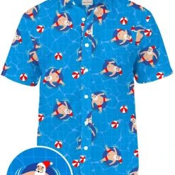 Tipsy Elves Men's Pool Boy Santa Hawaiian Shirt Spring