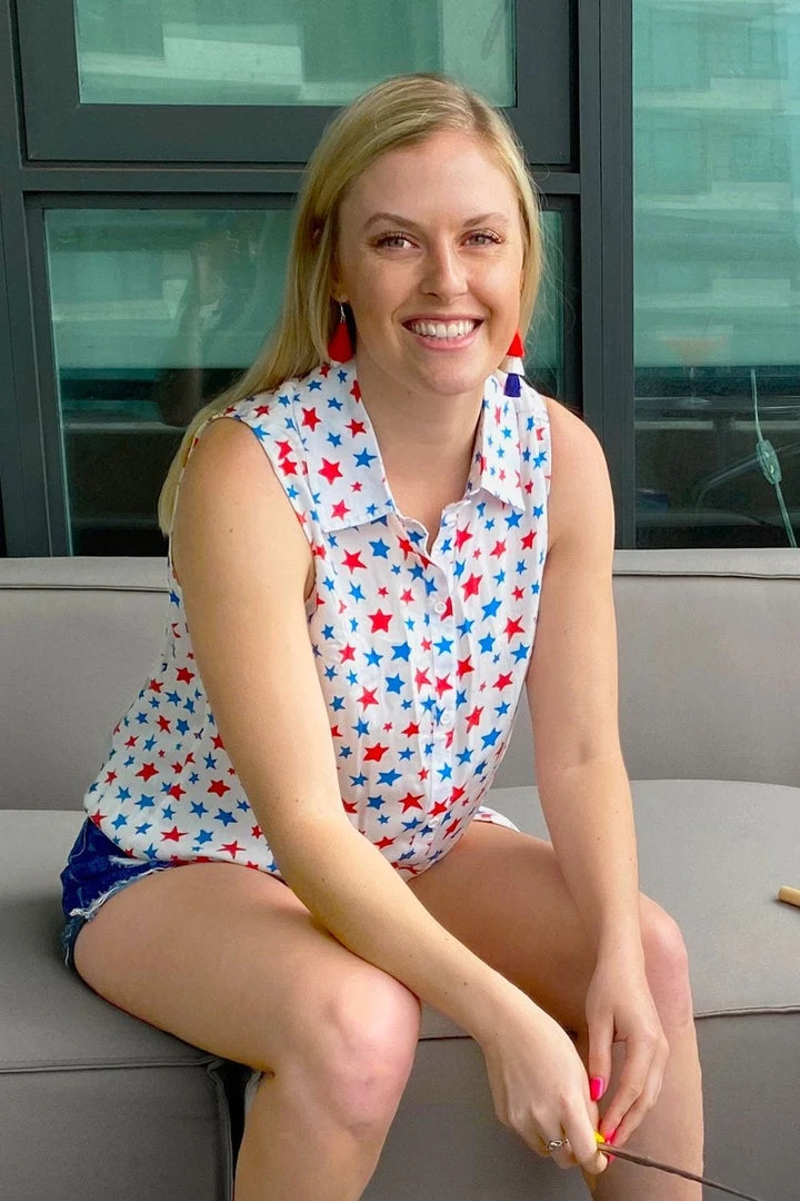 Tipsy Elves Women's Land Of Liberty Tie-Front Shirt 3 Tipsy Elves Women's Land Of Liberty Tie-Front Shirt