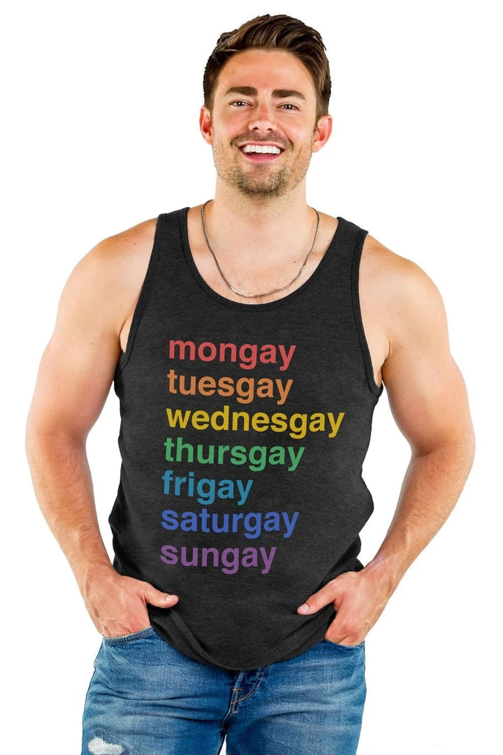 Tipsy Elves Gay All Day Tank Top - Men's Cut 3 Tipsy Elves Gay All Day Tank Top - Men's Cut
