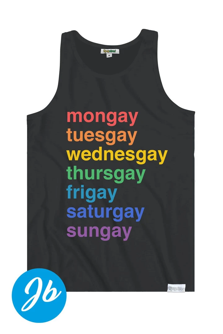 Tipsy Elves Gay All Day Tank Top - Men's Cut 5 Tipsy Elves Gay All Day Tank Top - Men's Cut
