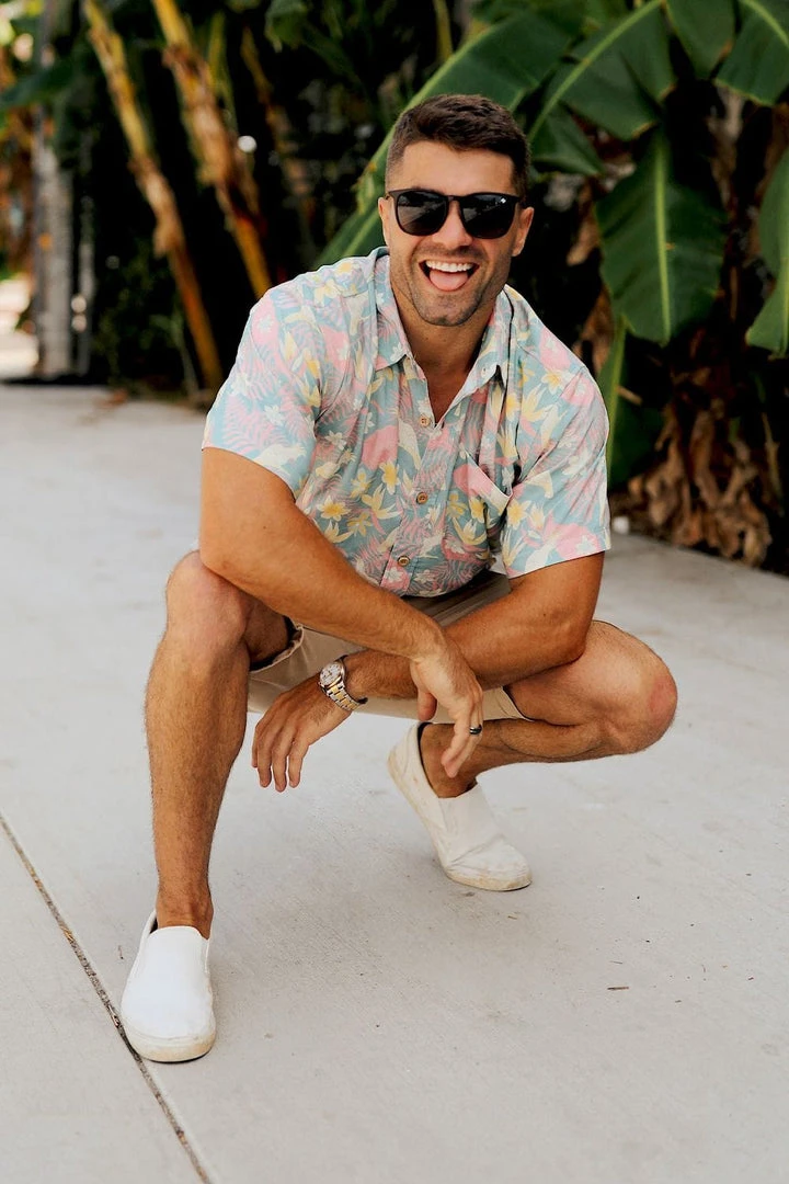 Tipsy Elves Men's Talk Birdie To Me Hawaiian Shirt 8 Tipsy Elves Men's Talk Birdie To Me Hawaiian Shirt