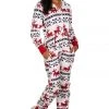 Tipsy Elves Women's Red And White Reindeer Jumpsuit 1 Tipsy Elves Women's Red And White Reindeer Jumpsuit