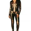 Tipsy Elves Women Gold Skeleton Bodysuit Costume 1 Tipsy Elves Women Gold Skeleton Bodysuit Costume