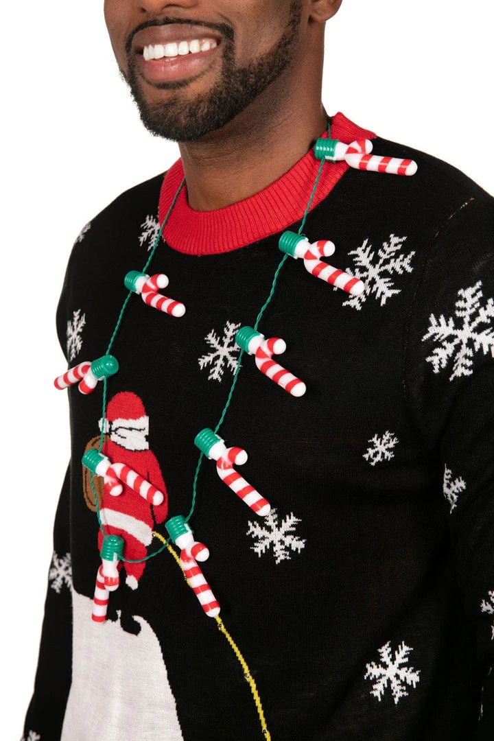 Tipsy Elves Light Up Candy Cane Necklace 3 Tipsy Elves Light Up Candy Cane Necklace