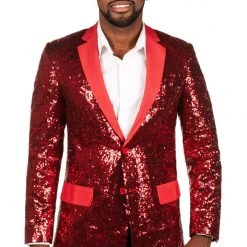 Tipsy Elves Men Red Sequin All Over Blazer 5 Tipsy Elves Men Red Sequin All Over Blazer