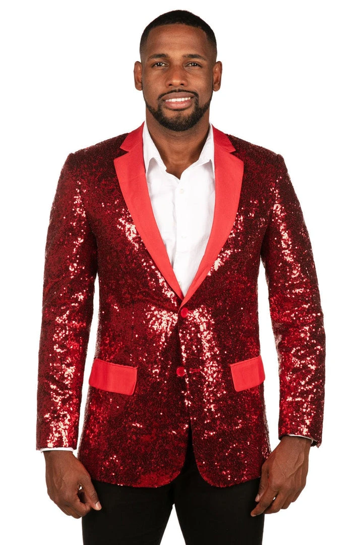 Tipsy Elves Men Red Sequin All Over Blazer 4 Tipsy Elves Men Red Sequin All Over Blazer