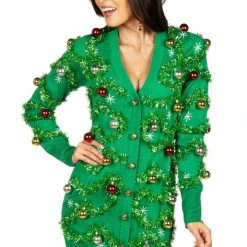 Tipsy Elves Women's Gaudy Garland Sweater Dress