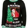 Tipsy Elves Men's I Watch You Sleep Ugly Christmas Sweater 2 Tipsy Elves Men's I Watch You Sleep Ugly Christmas Sweater