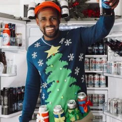 Tipsy Elves Men's Christmas Tree With Beer Holsters Ugly Christmas Sweater