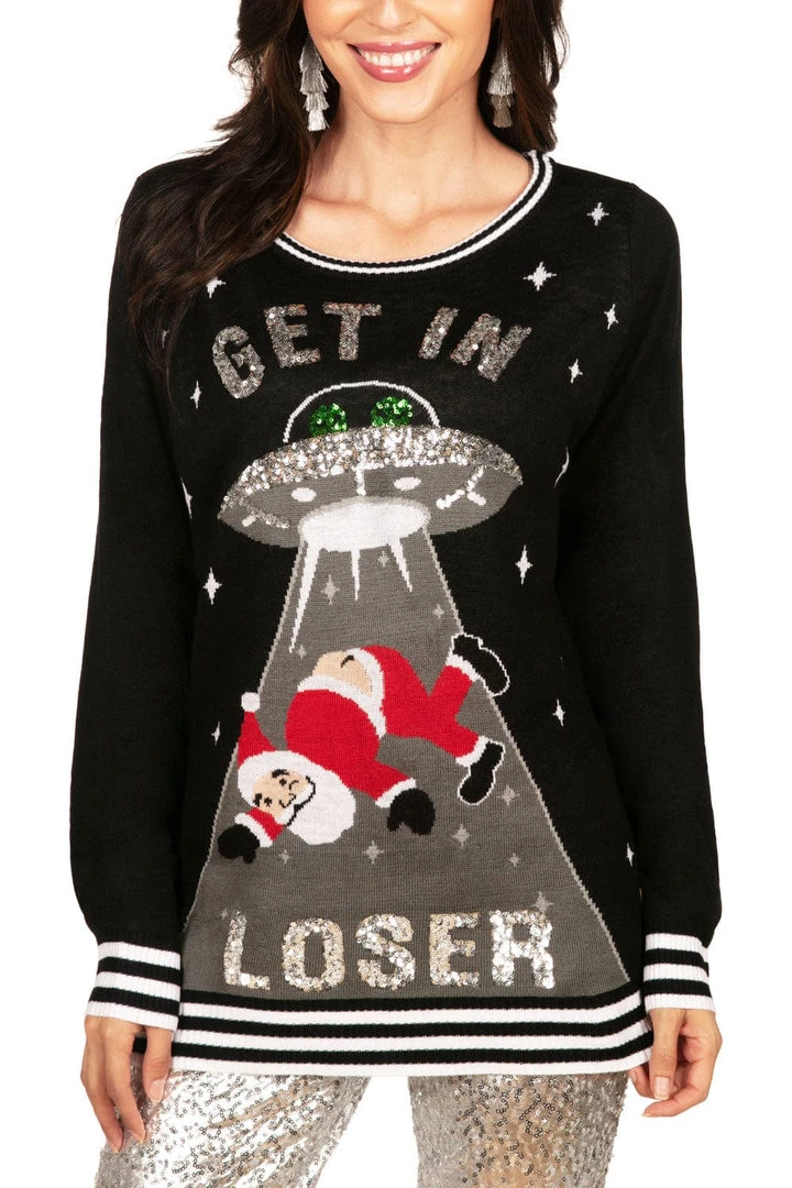 Tipsy Elves Women's UF Oh No Santa Ugly Christmas Sweater 3 Tipsy Elves Women's UF Oh No Santa Ugly Christmas Sweater