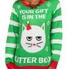 Tipsy Elves Women's Litter Box Freeform Sweater 2 Tipsy Elves Women's Litter Box Freeform Sweater