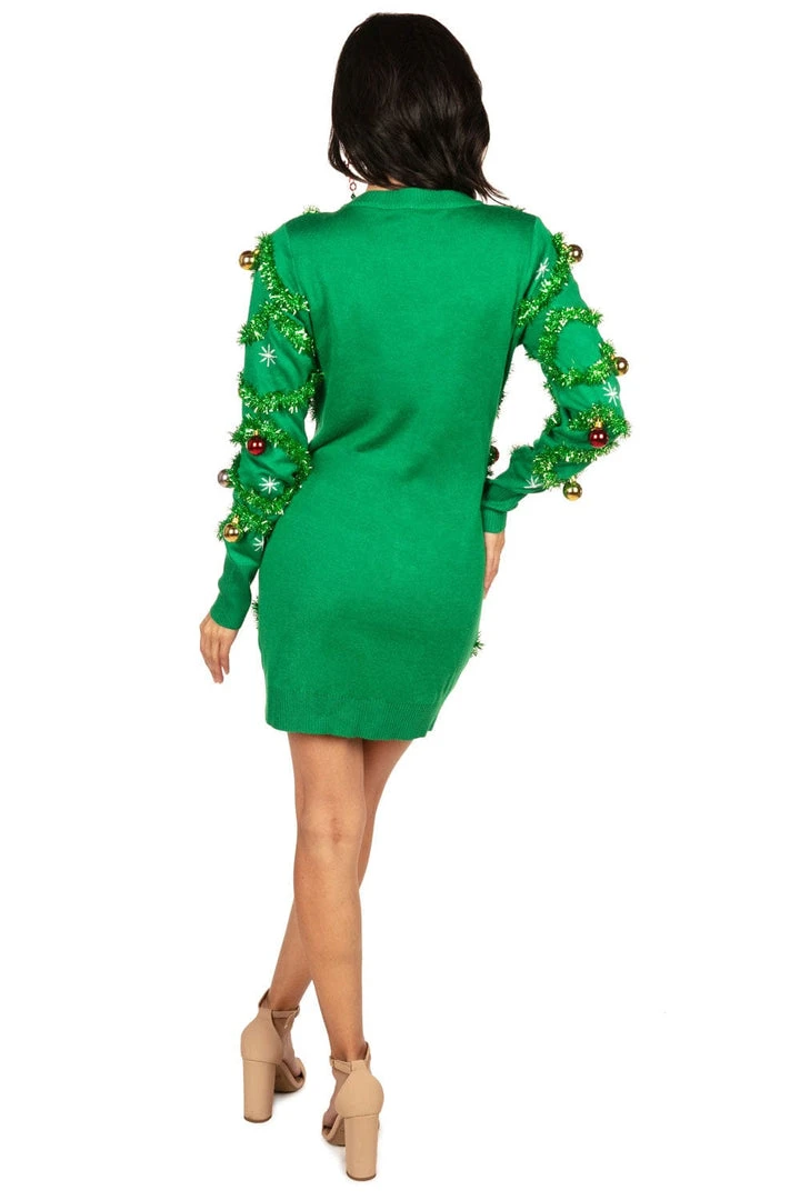 Tipsy Elves Women's Gaudy Garland Sweater Dress 4 Tipsy Elves Women's Gaudy Garland Sweater Dress