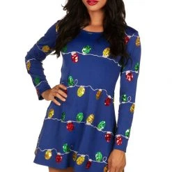 Tipsy Elves Women's Sequin Christmas Lights Dress