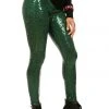 Tipsy Elves Dark Green Sequin Leggings 2 Tipsy Elves Dark Green Sequin Leggings
