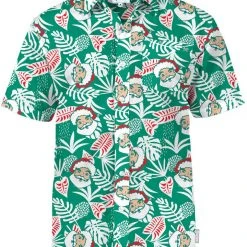 Tipsy Elves Men's Santa Palms Button Down Shirt 9 Tipsy Elves Men's Santa Palms Button Down Shirt