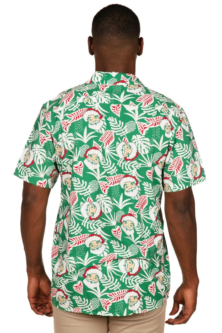 Tipsy Elves Men's Santa Palms Button Down Shirt 5 Tipsy Elves Men's Santa Palms Button Down Shirt