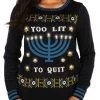 Tipsy Elves Women's Too Lit To Quit Light Up Ugly Hanukkah Sweater 2 Tipsy Elves Women's Too Lit To Quit Light Up Ugly Hanukkah Sweater