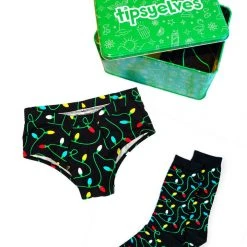Tipsy Elves Women's Christmas Lights Underwear & Socks Gift Set
