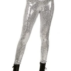 Tipsy Elves Silver Sequin Leggings