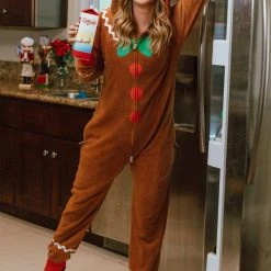 Tipsy Elves Women's Gingerbread Man Jumpsuit