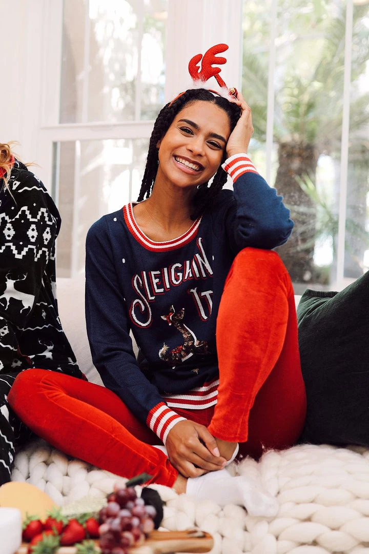 Tipsy Elves Women's Sleighin' It Ugly Christmas Sweater 4 Tipsy Elves Women's Sleighin' It Ugly Christmas Sweater