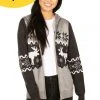 Tipsy Elves Women's Winter Moose Zip Up Hooded Sweater 2 Tipsy Elves Women's Winter Moose Zip Up Hooded Sweater