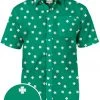 Tipsy Elves Men's Green Crushin' Clovers Button Down Shirt 2 Tipsy Elves Men's Green Crushin' Clovers Button Down Shirt