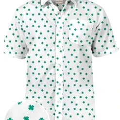 Tipsy Elves Men's White Crushin' Clovers Button Down Shirt 11 Tipsy Elves Men's White Crushin' Clovers Button Down Shirt