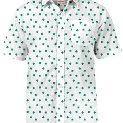 Tipsy Elves Men's White Crushin' Clovers Button Down Shirt 17 Tipsy Elves Men's White Crushin' Clovers Button Down Shirt