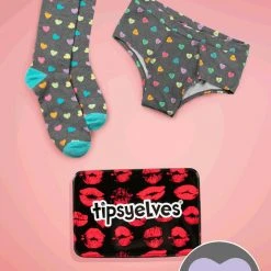 Tipsy Elves Women's Candy Hearts Underwear & Socks Gift Set