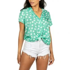 Tipsy Elves Women's Minty Mama Button Down Shirt 14 Tipsy Elves Women's Minty Mama Button Down Shirt