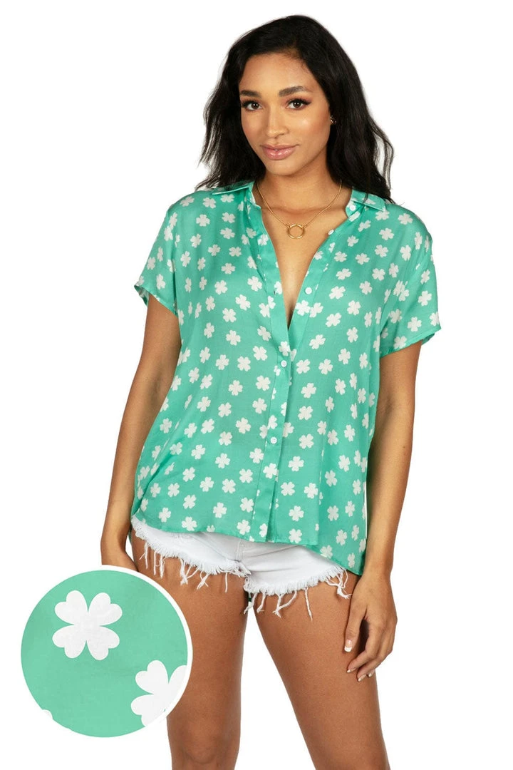 Tipsy Elves Women's Minty Mama Button Down Shirt 3 Tipsy Elves Women's Minty Mama Button Down Shirt