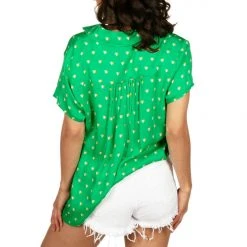 Tipsy Elves Women's Irish Heart Button Down Shirt 10 Tipsy Elves Women's Irish Heart Button Down Shirt