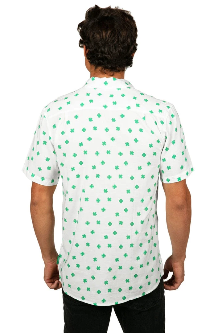 Tipsy Elves Men's White Crushin' Clovers Button Down Shirt 6 Tipsy Elves Men's White Crushin' Clovers Button Down Shirt