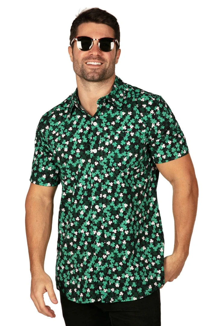 Tipsy Elves Men's Clover Confetti Button Down Shirt 4 Tipsy Elves Men's Clover Confetti Button Down Shirt