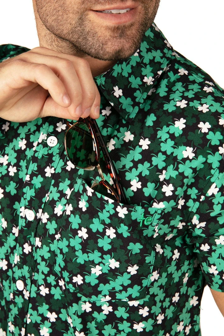 Tipsy Elves Men's Clover Confetti Button Down Shirt 6 Tipsy Elves Men's Clover Confetti Button Down Shirt