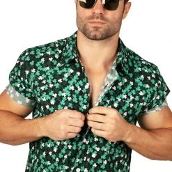 Tipsy Elves Men's Clover Confetti Button Down Shirt 11 Tipsy Elves Men's Clover Confetti Button Down Shirt