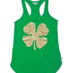Tipsy Elves Women's Glitter Clover Tank Top