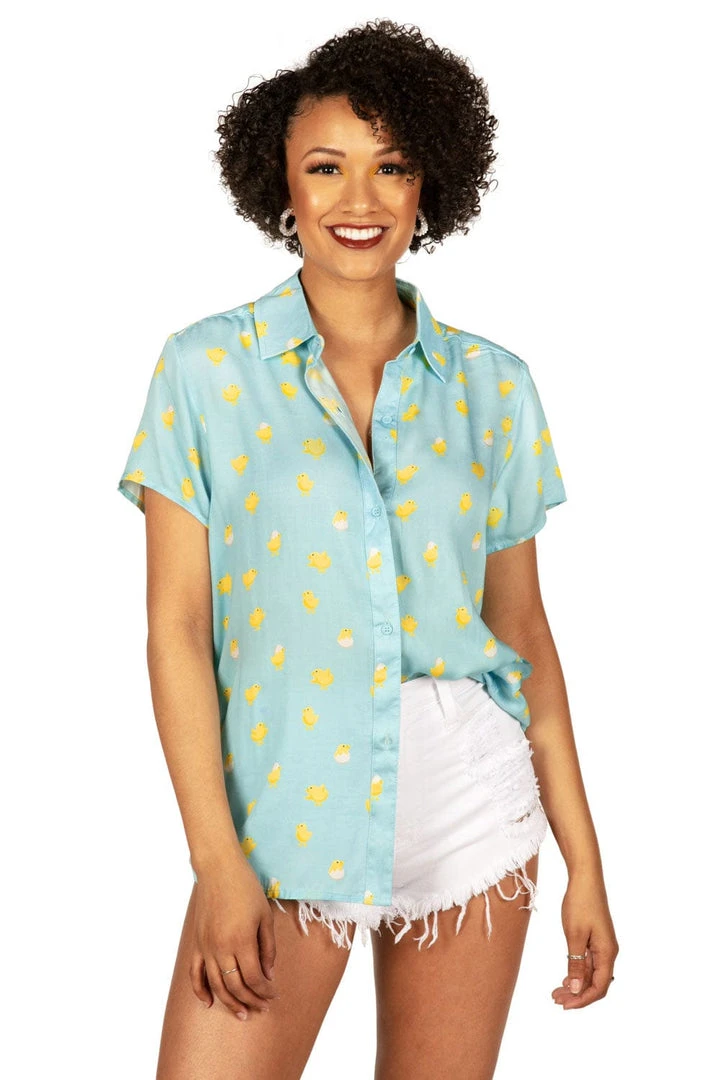 Tipsy Elves Women's Chick Magnet Button Down Shirt 6 Tipsy Elves Women's Chick Magnet Button Down Shirt
