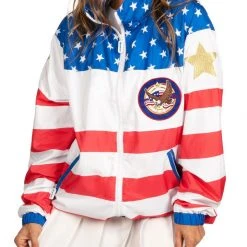 Tipsy Elves Women's American Flag Windbreaker Jacket
