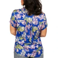 Tipsy Elves Women's Blue Lagoon Hawaiian Shirt 10 Tipsy Elves Women's Blue Lagoon Hawaiian Shirt