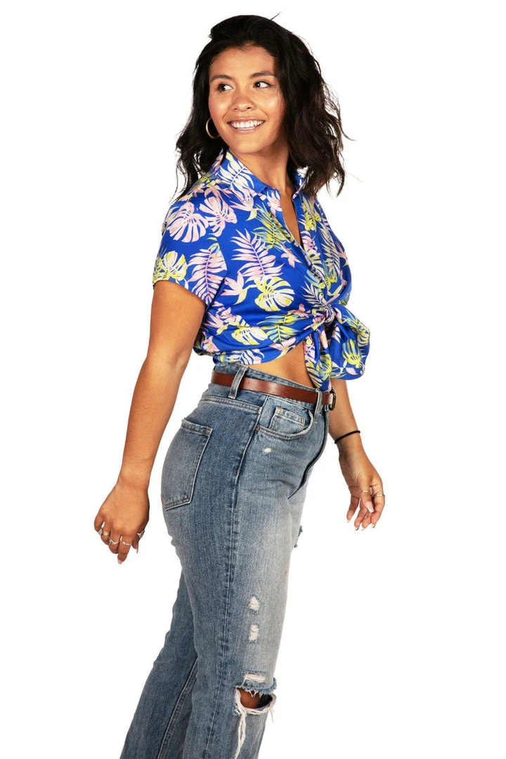 Tipsy Elves Women's Blue Lagoon Hawaiian Shirt 3 Tipsy Elves Women's Blue Lagoon Hawaiian Shirt