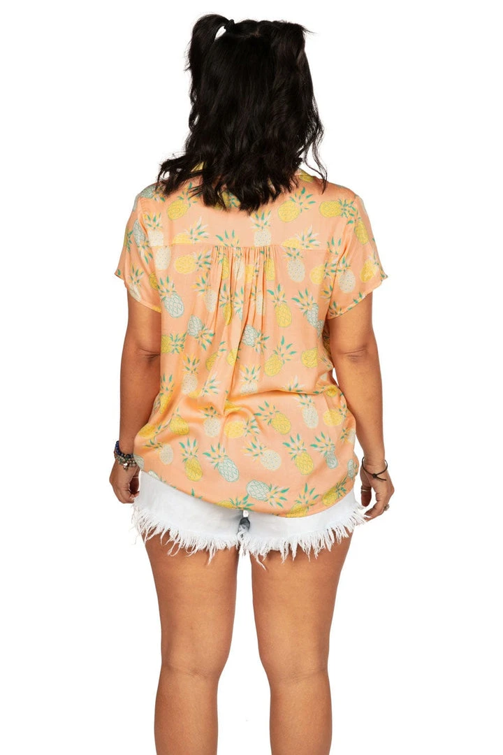 Tipsy Elves Women's Pina Colada Hawaiian Shirt 7 Tipsy Elves Women's Pina Colada Hawaiian Shirt