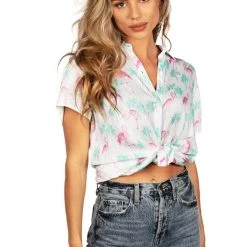 Tipsy Elves Women's Single & Ready To Flamingle Hawaiian Shirt